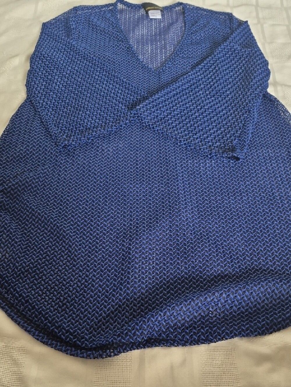Jordan Taylor Navy Sheer V-Neck Swim Coverup - Picture 15 of 16